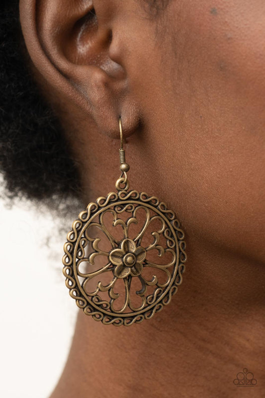 Floral Fortunes Brass Butterfly Shape Earring Paparazzi E0035