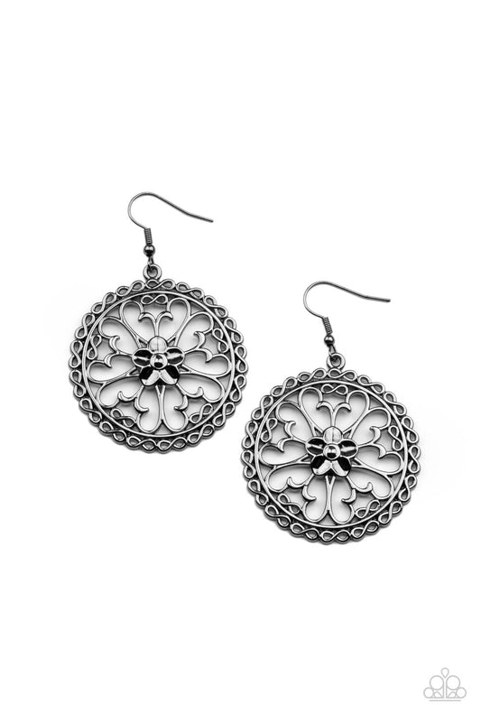 Floral Fortunes Black Butterfly Shaped Earring Paparazzi E0108
