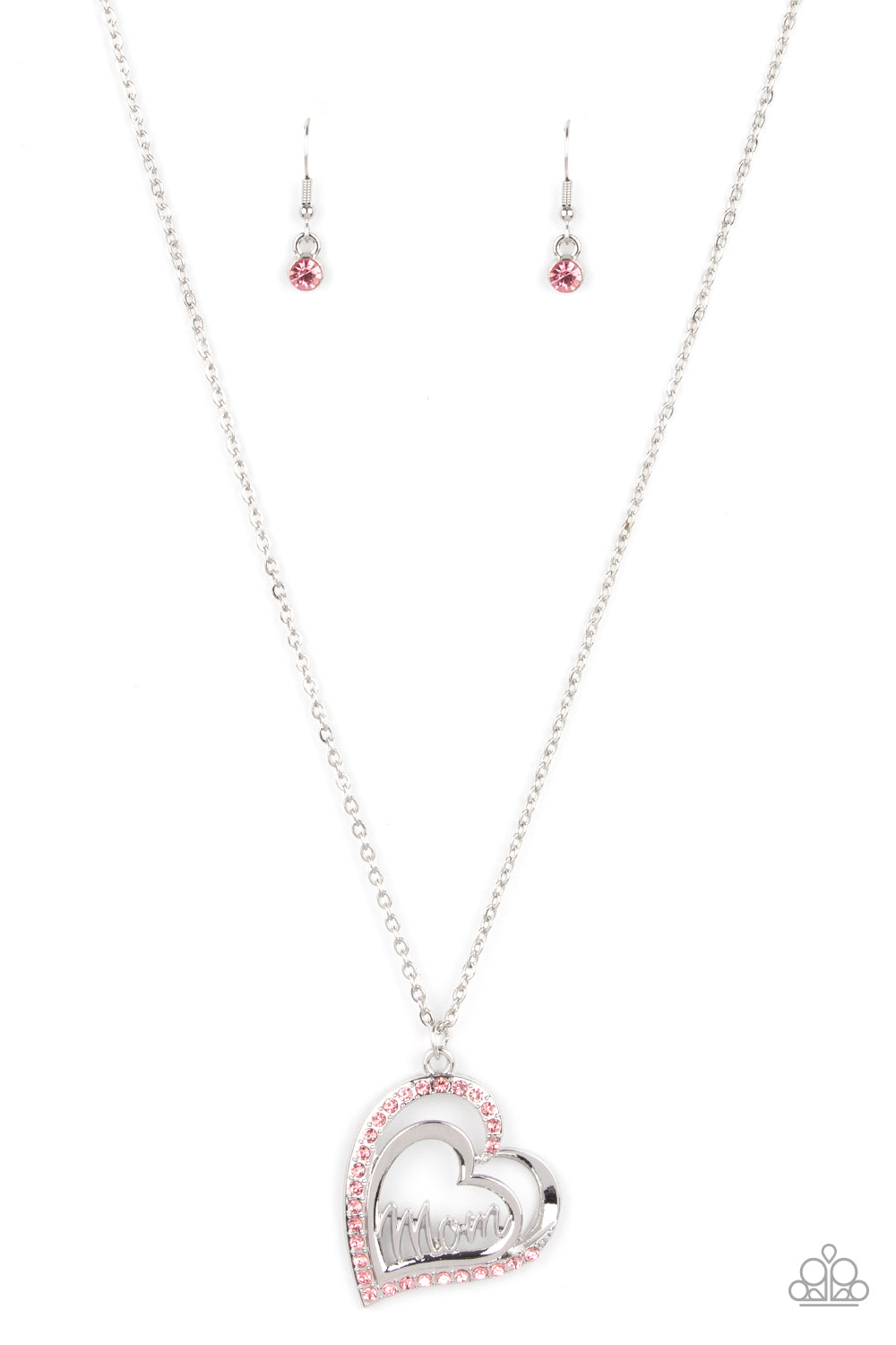 A Mothers Heart - Pink Rhinestone Necklace Paparazzi N0819