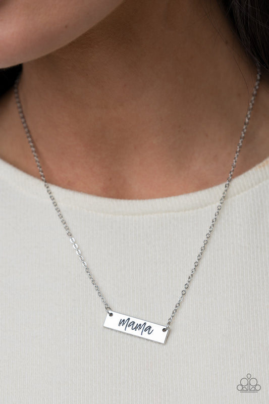 Blessed Mama - Silver "Mama" Necklace Paparazzi N0818