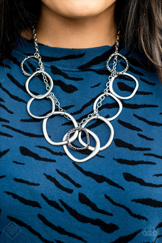 Dizzy With Desire Silver Necklace Paparazzi N0293