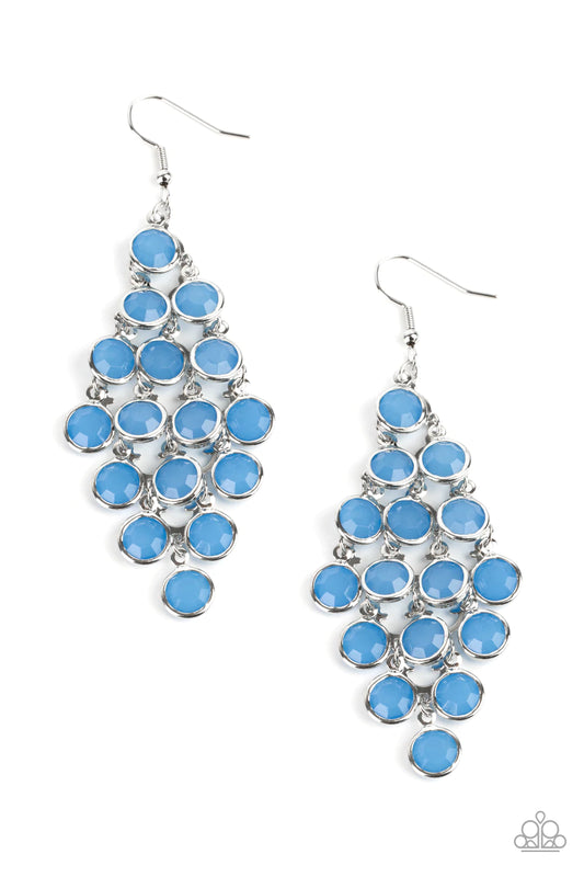 With All DEW Respect Blue Earring Paparazzi E0693