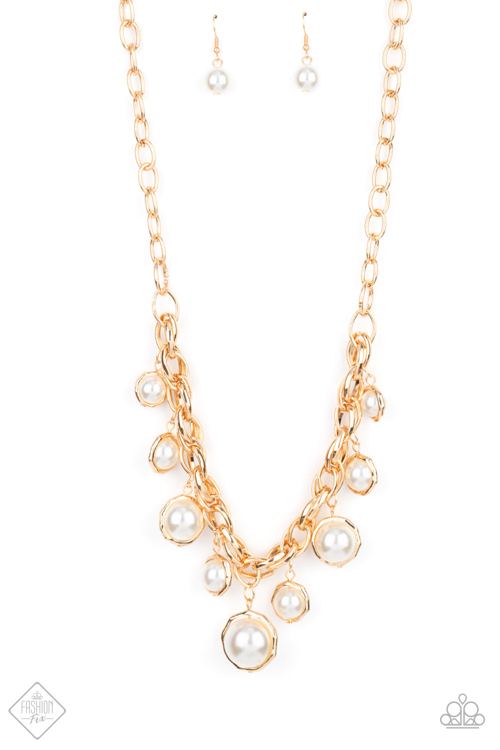 Revolving Refinement - Gold Necklace Fashion Fix August 2021 Paparazzi N0323