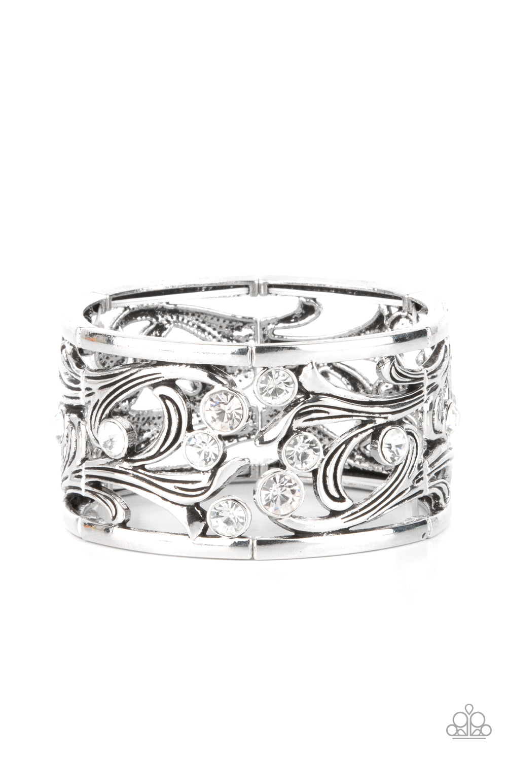 Garden Masquerade - White Bracelet Paparazzi B0202