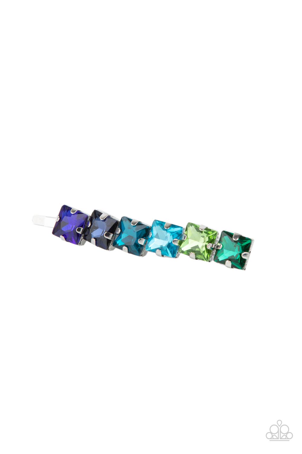 Prismatically Pinned - Multicolored Rhinestone Hair Clip Paparazzi H0055