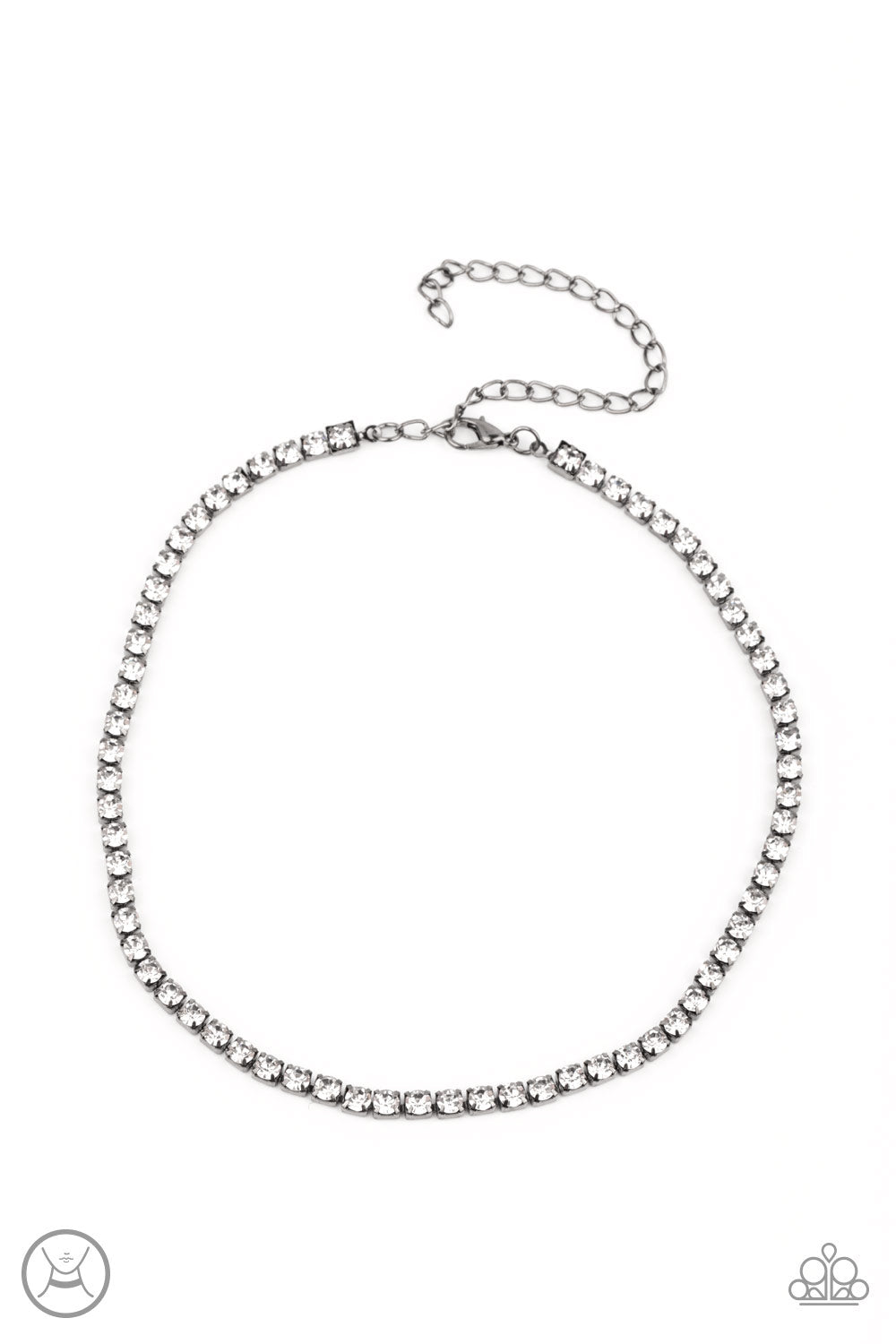 Starlight Radiance - Black Gunmetal Choker Necklace Paparazzi N0508