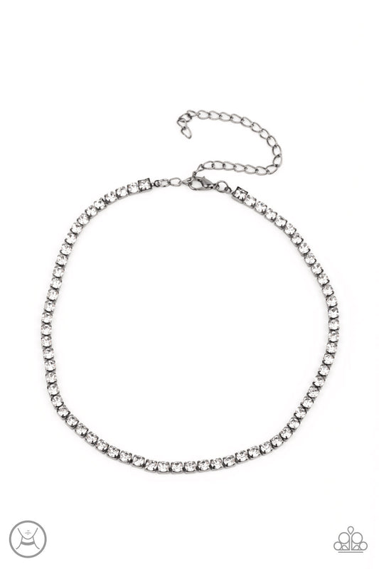 Starlight Radiance - Black Gunmetal Choker Necklace Paparazzi N0508