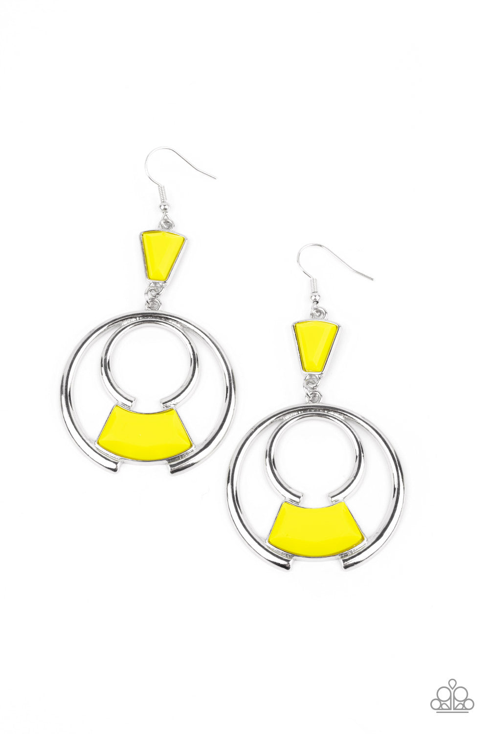 Deco Dancing - Yellow Earring Paparazzi E0107