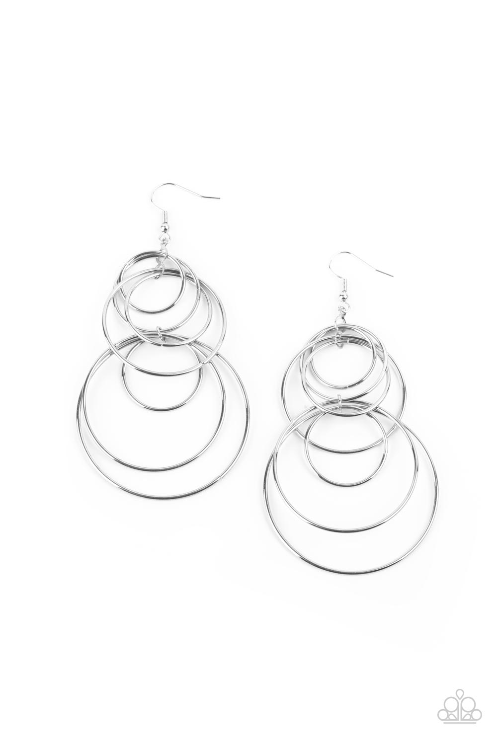 I Feel Dizzy - Silver Earring Paparazzi E0443