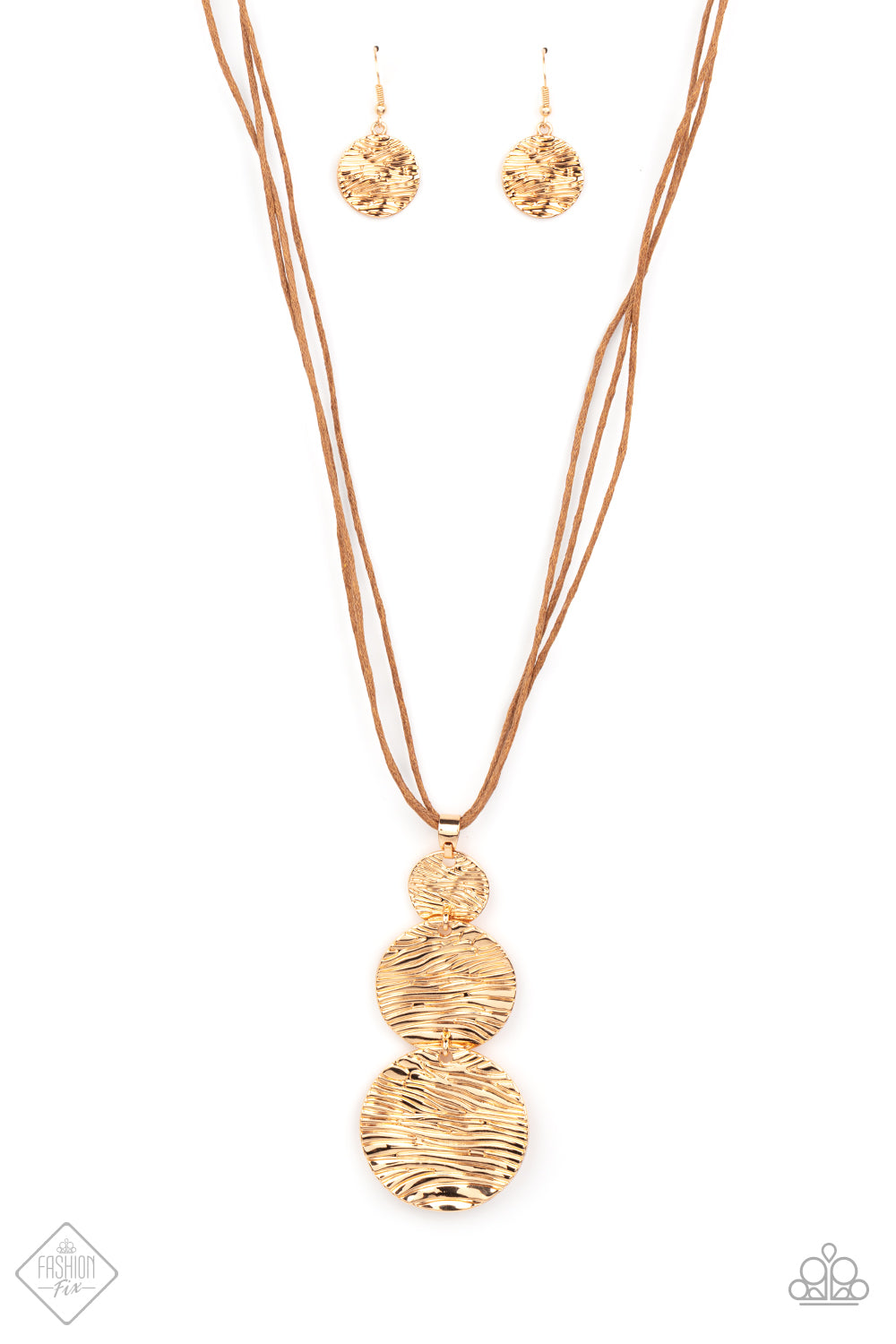 Circulating Shimmer - Gold Necklace September 2021 Fashion Fix Paparazzi N0349