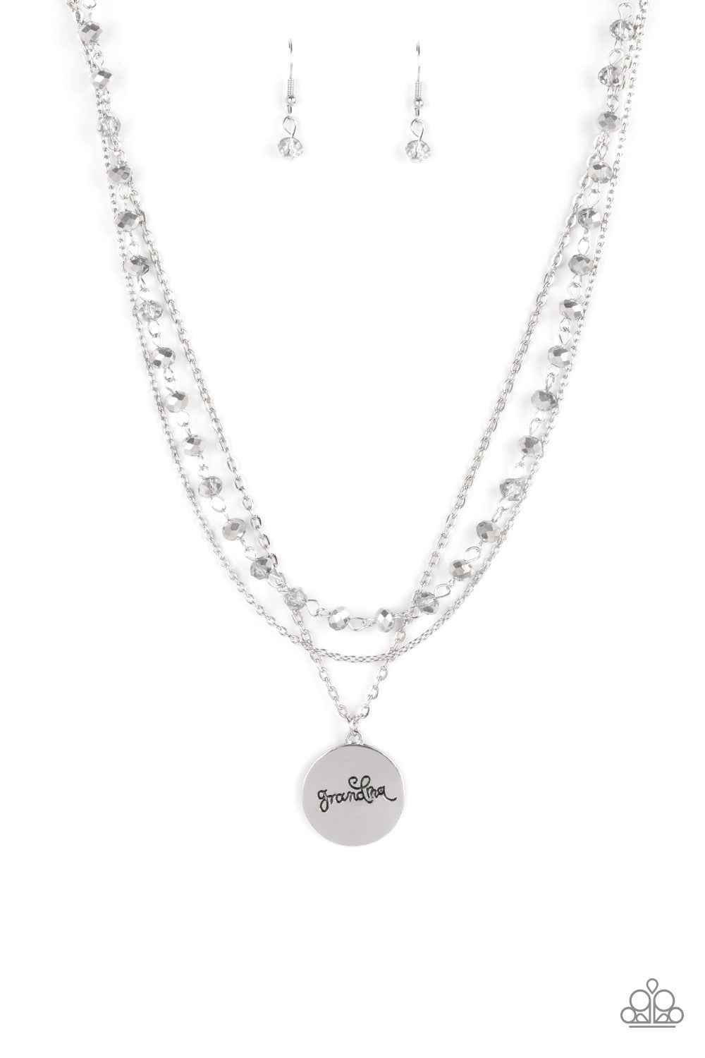 Promoted to Grandma - Silver Hematite Necklace Paparazzi N0834