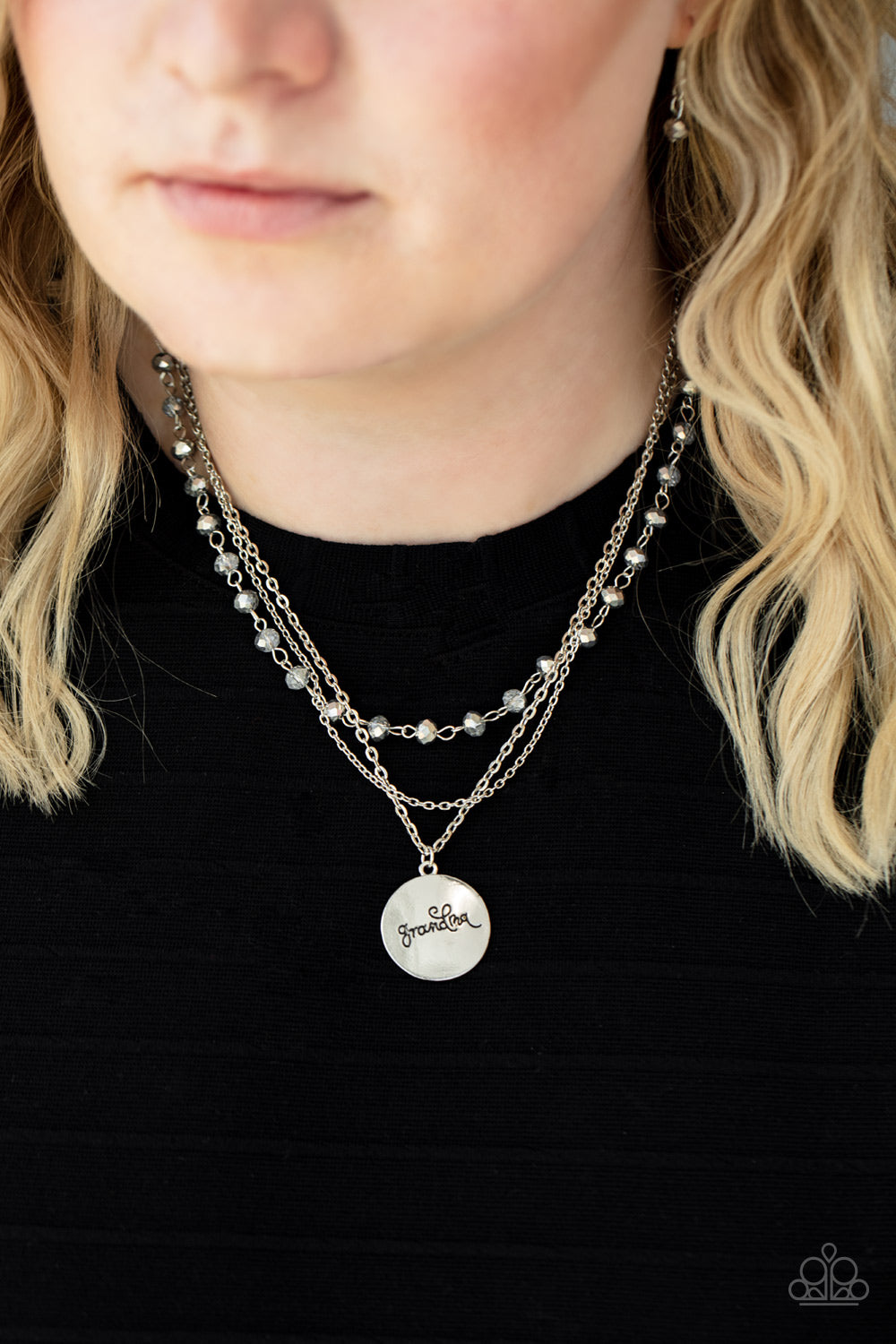 Promoted to Grandma - Silver Hematite Necklace Paparazzi N0834