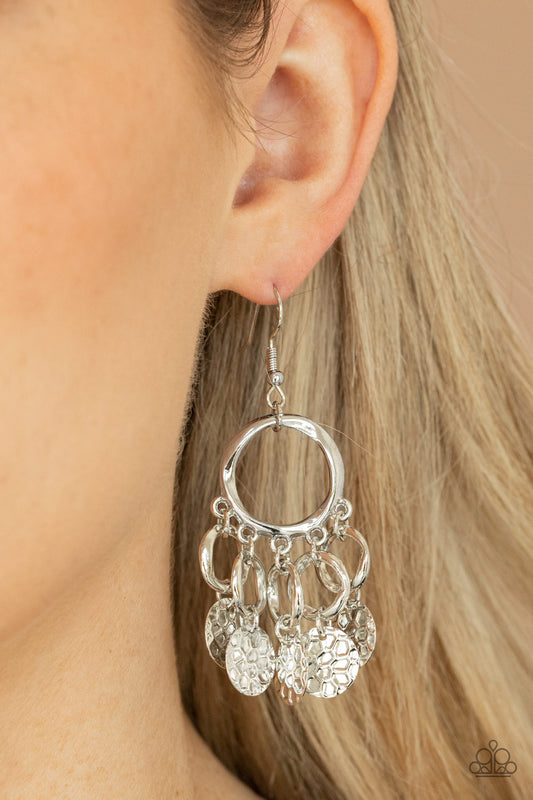 Partners in CHIME - Silver Earring Paparazzi E0174