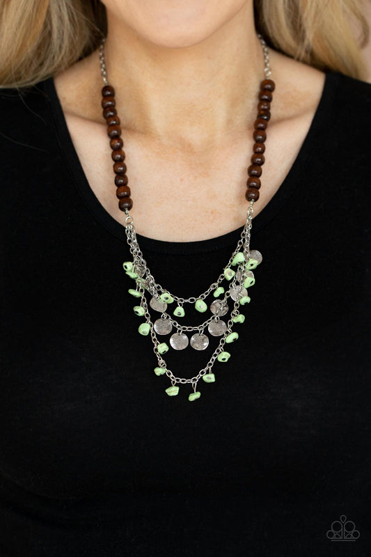 Plains Paradise - Green Pebble Necklace Paparazzi N0810