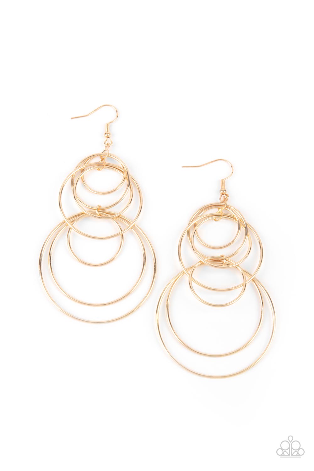 I Feel Dizzy - Gold Earring Paparazzi E0543