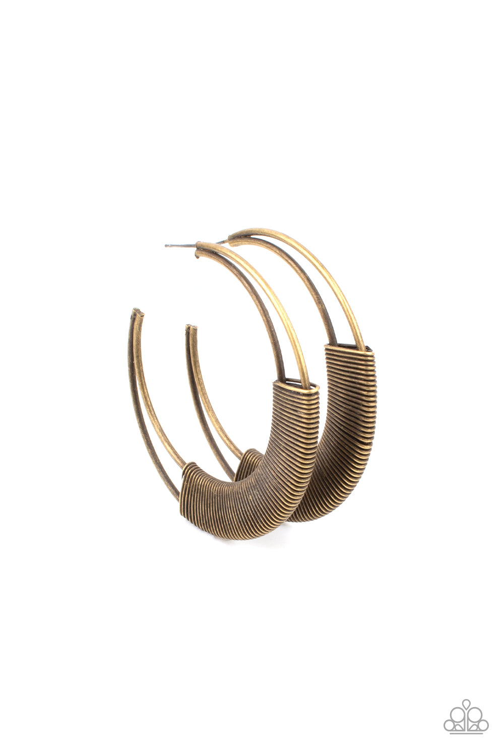 Artisan Attitude - Brass Hoop Earring Paparazzi E0650