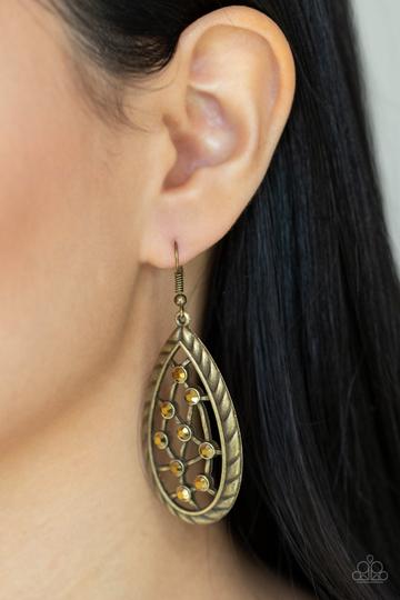 Industrial Incandescence Brass Earring E0111