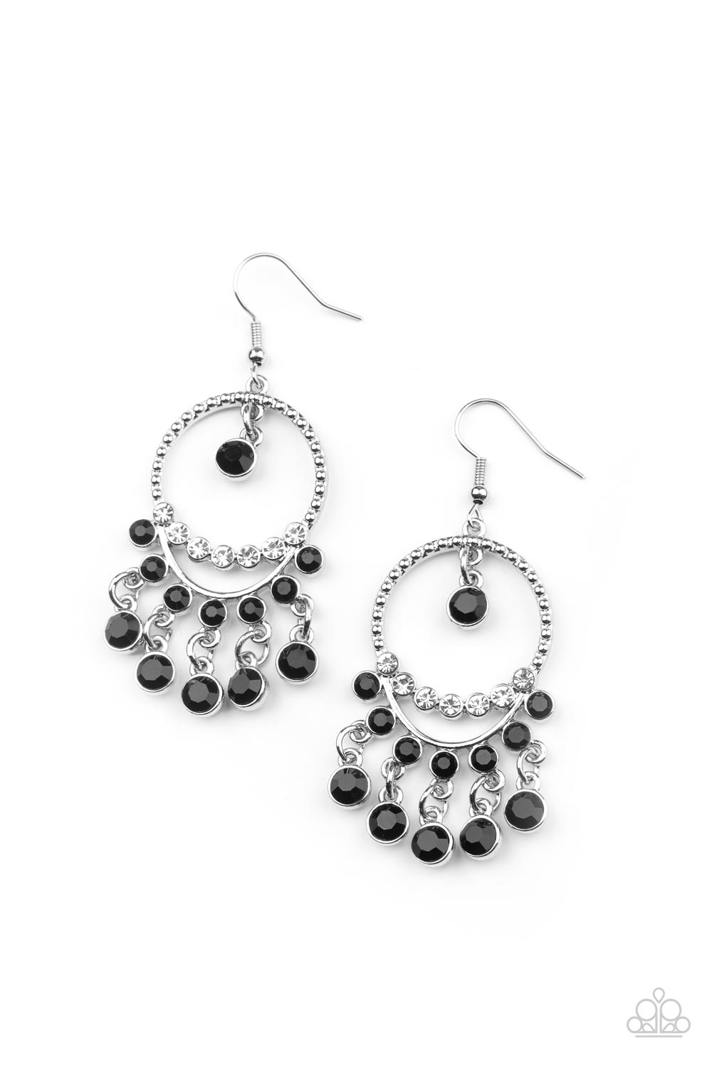 Cosmic Chandeliers - Black Rhinestone Chandelier Earring Paparazzi E0835