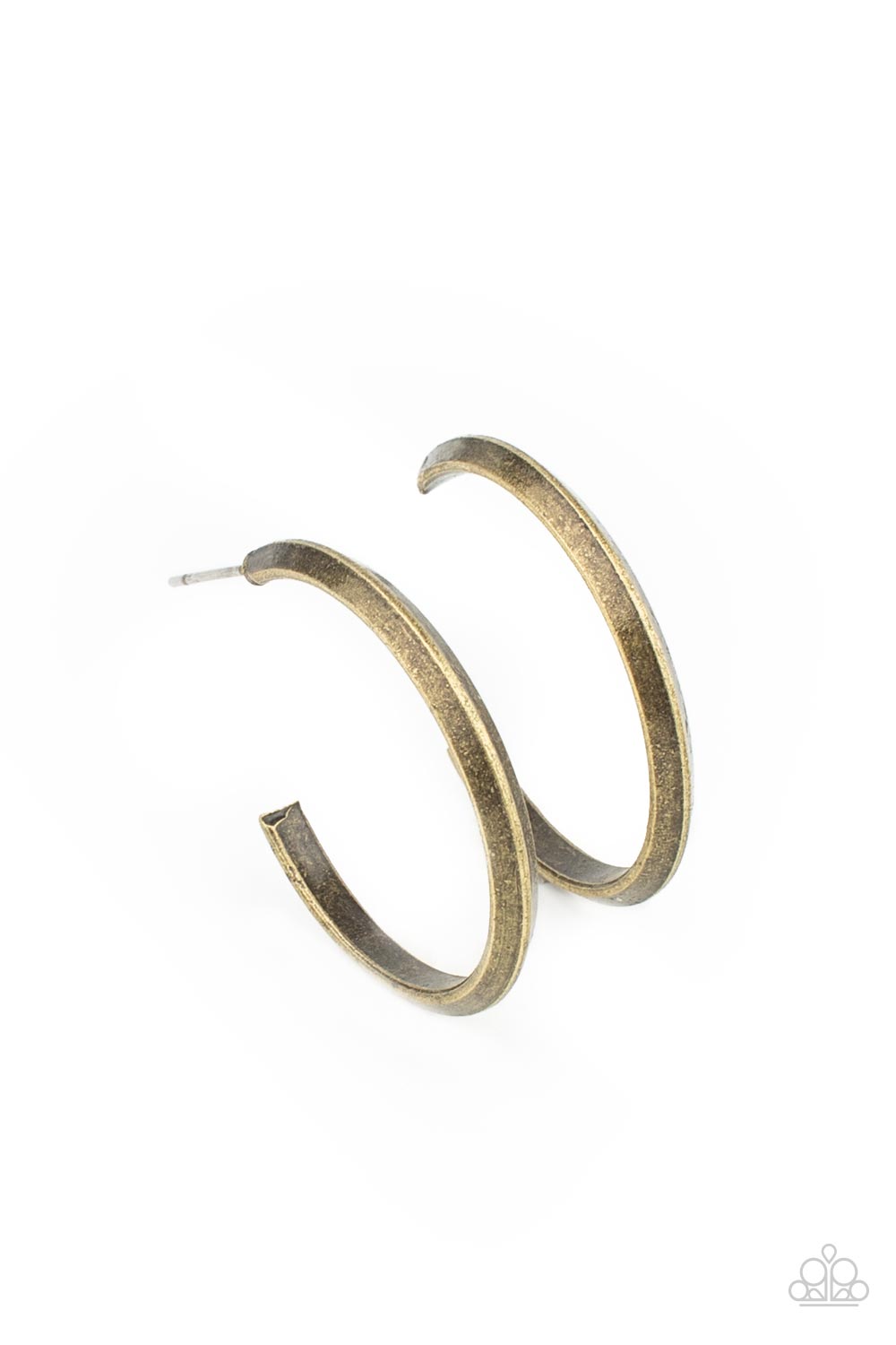 On The Brink - Brass Hoop 1" Earring Paparazzi E0945