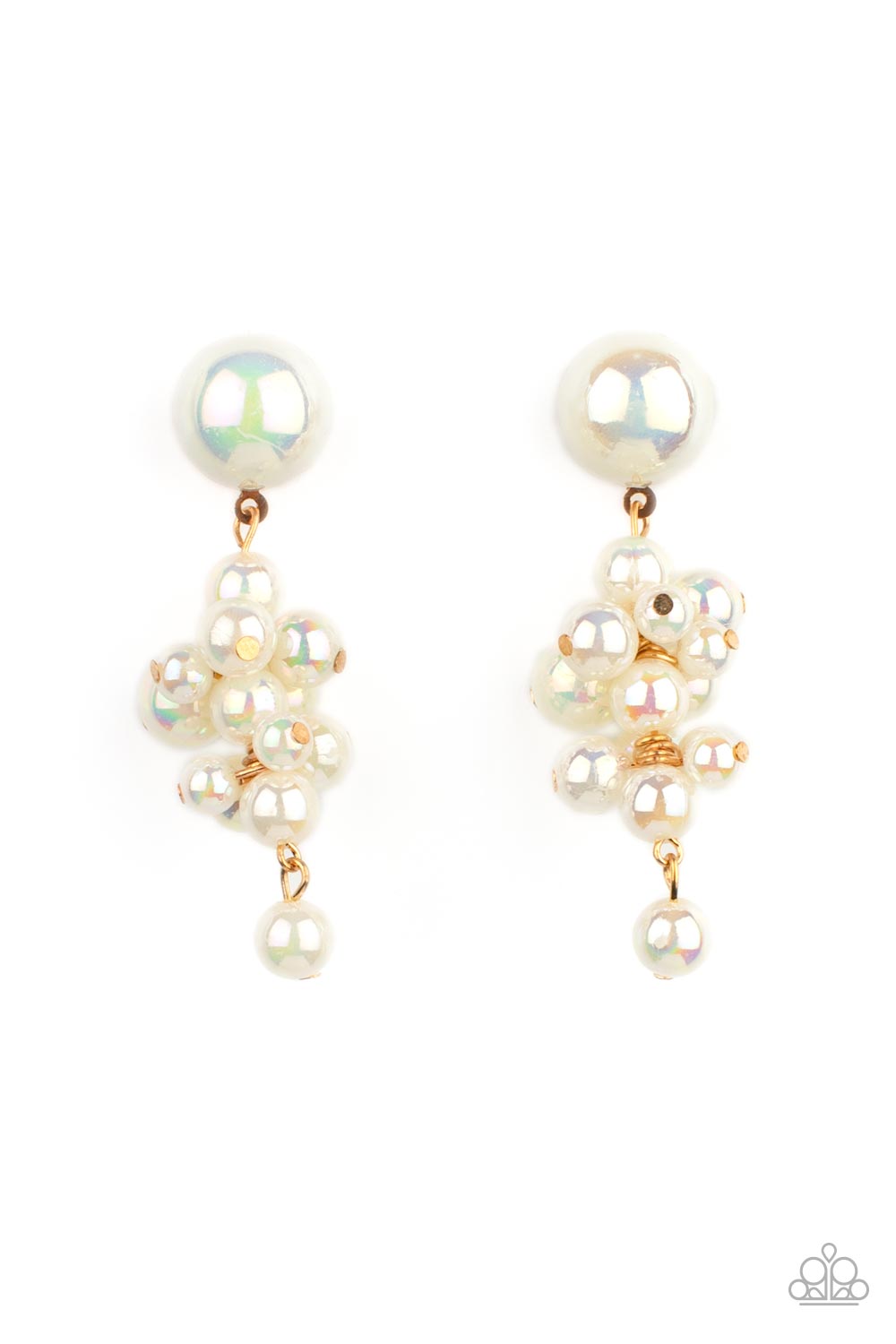 Don't Rock The YACHT - Gold Iridescent Earring Paparazzi E0654