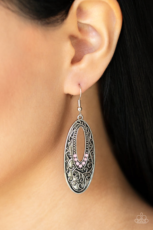 Fairytale Flora - Pink Earring Paparazzi E0325
