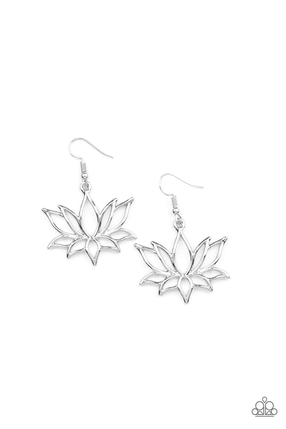 Lotus Ponds - Silver Earring Paparazzi E0030