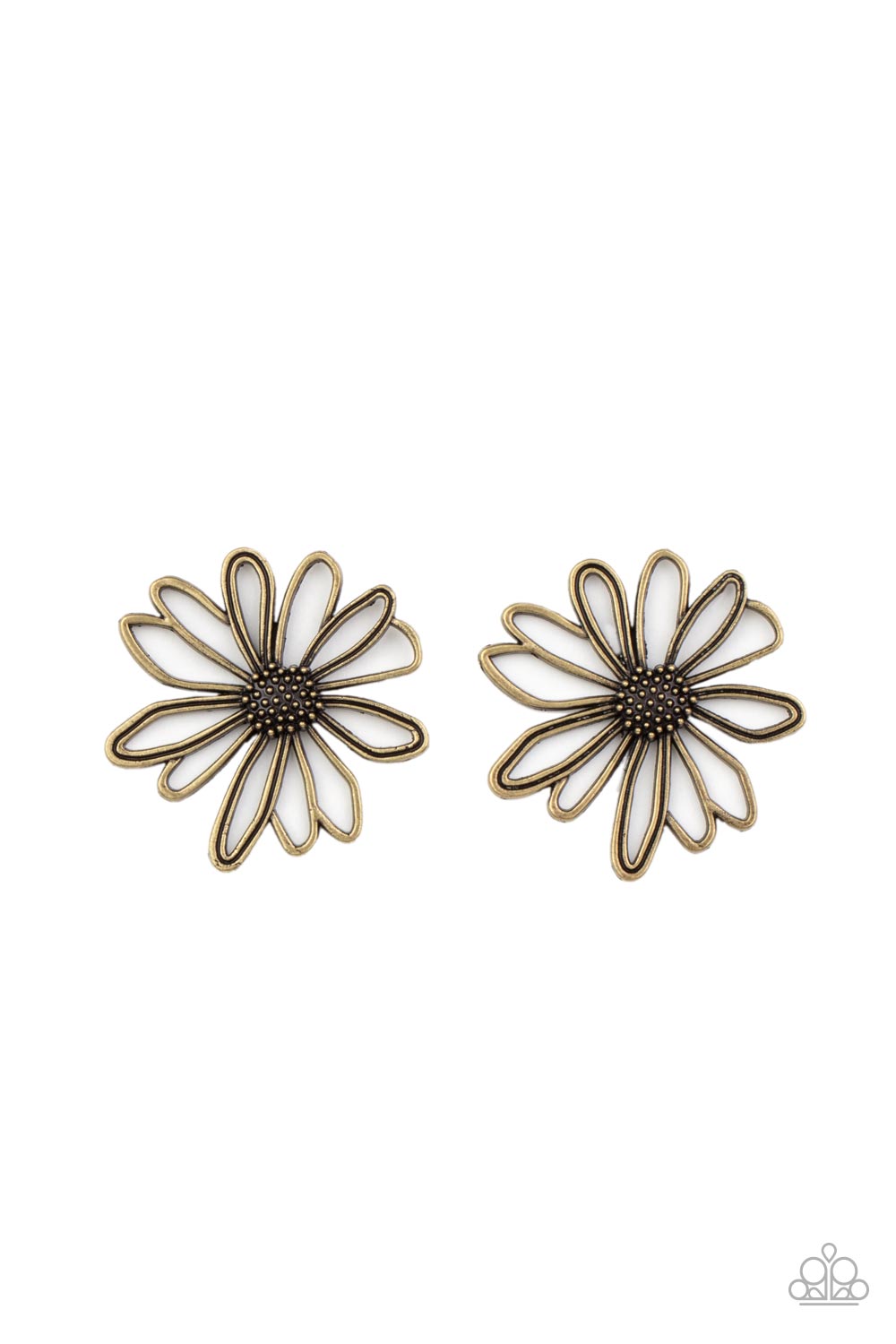 Artisan Arbor - Brass Post Back Flower Earring Paparazzi E0305