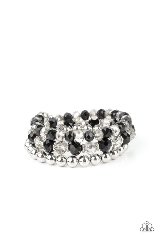 Gimme Gimme Black & Smoky Rhinestone Gem Coil Bracelet B0166 Fall 2021 Convention