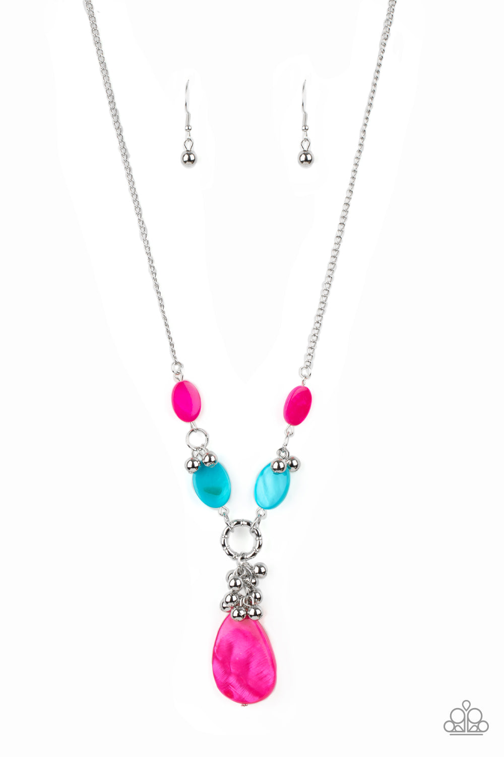 Summer Idol - Multi Blue Pink Shell Like Necklace Paparazzi N0788