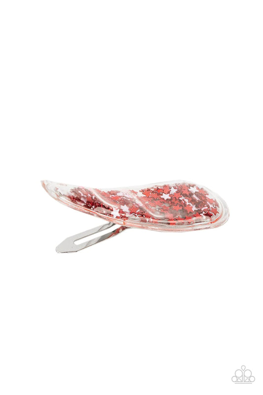 Oh, My Stars and Stripes Red Hair Clip Paparazzi H0014