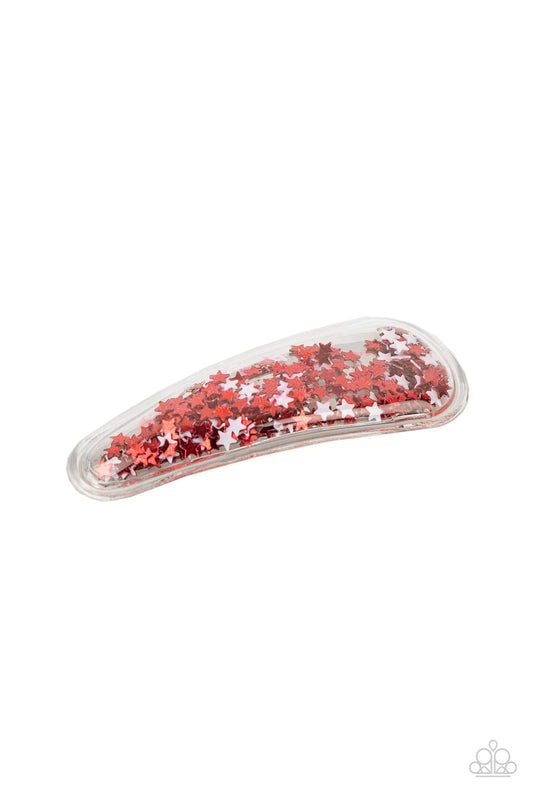 Oh, My Stars and Stripes Red Hair Clip Paparazzi H0014