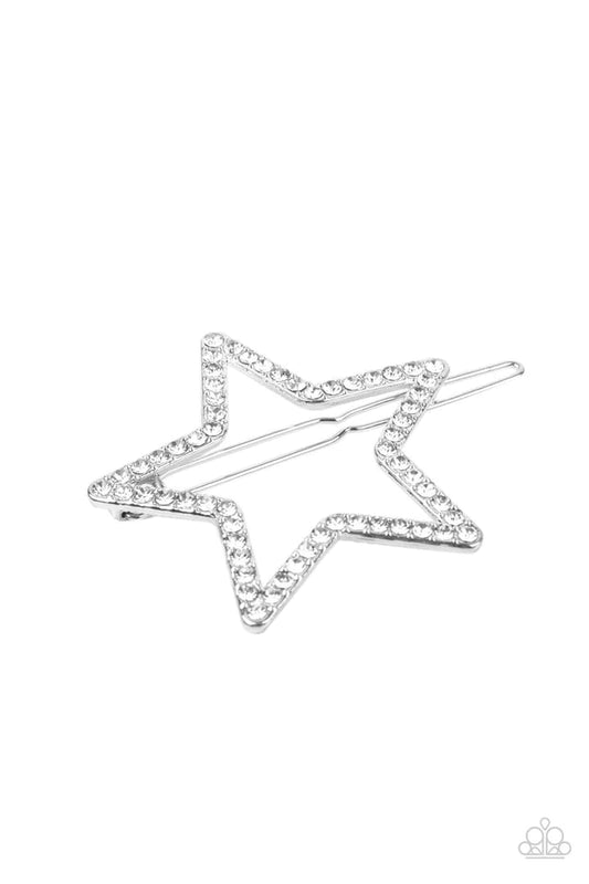 Stellar Standout White Hair Clip Paparazzi H0016