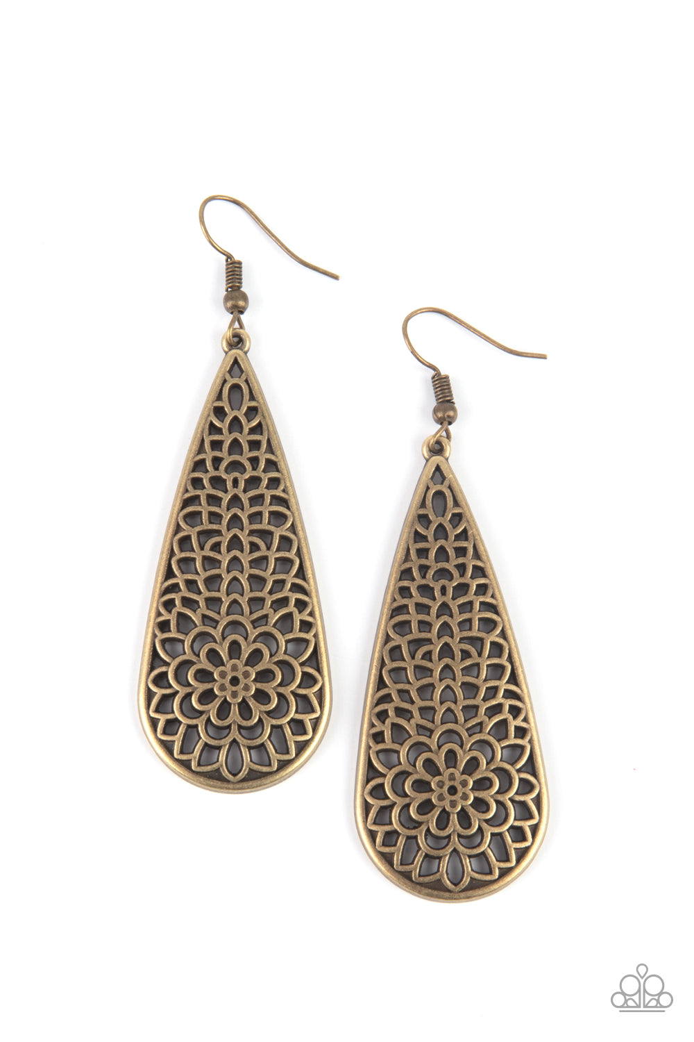 Posy Pasture - Brass Earring Paparazzi E0290