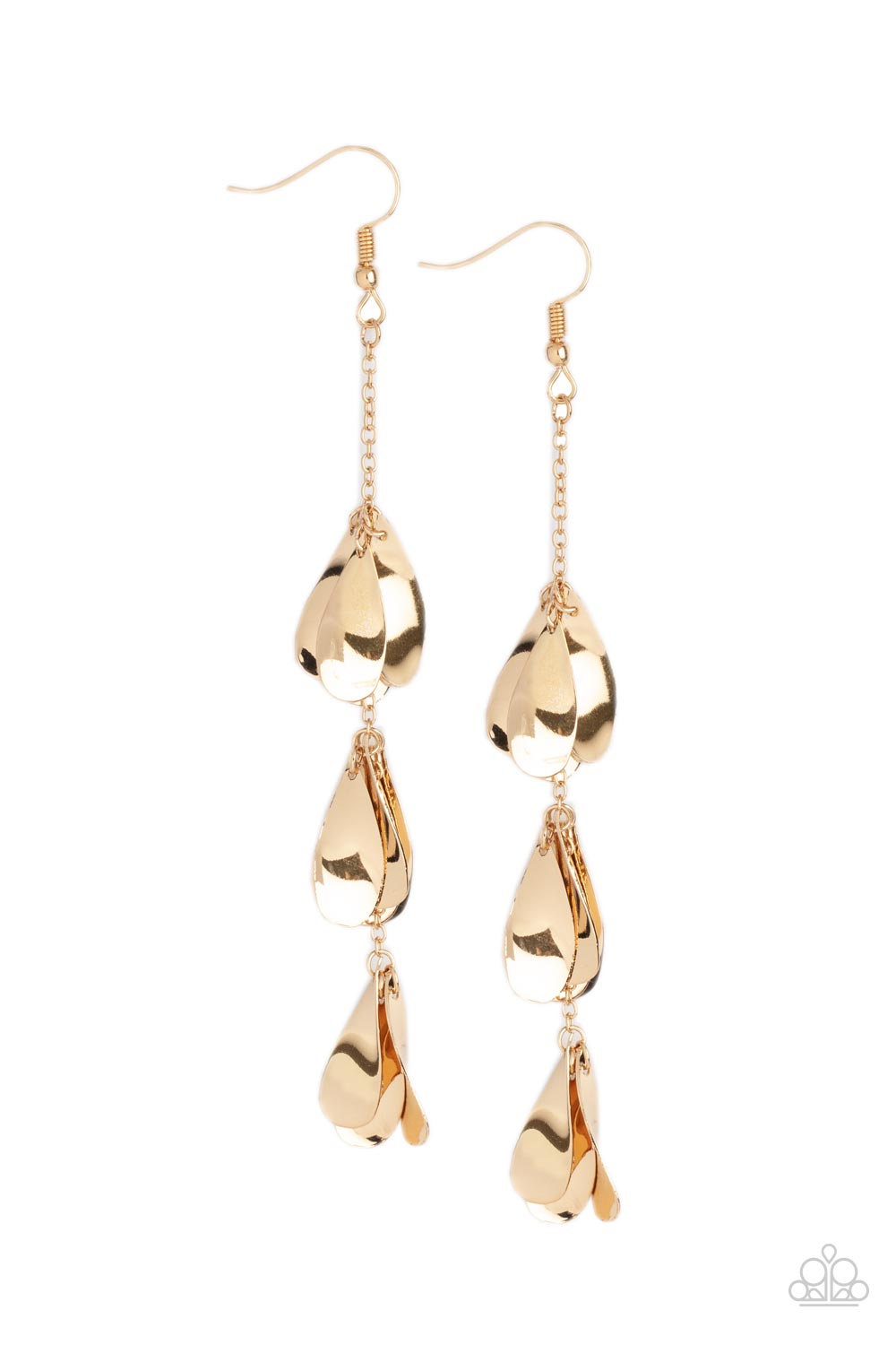 Arrival CHIME - Gold Teardrop Disc Earring Paparazzi E0937