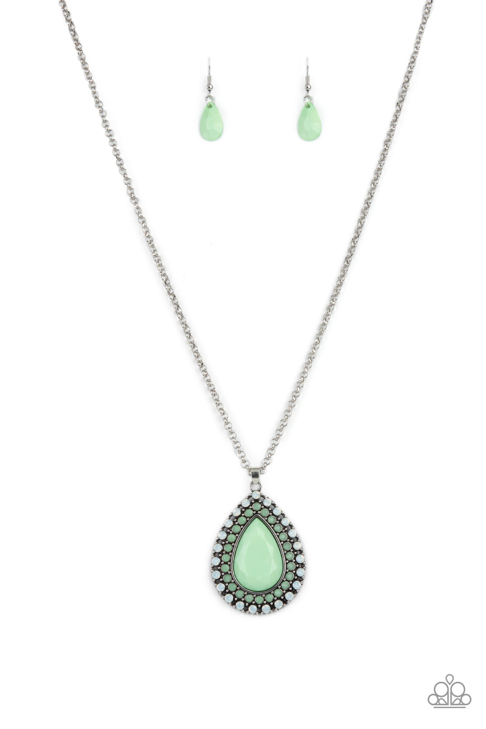 DROPLET Like Its Hot - Green Necklace Paparazzi N0727