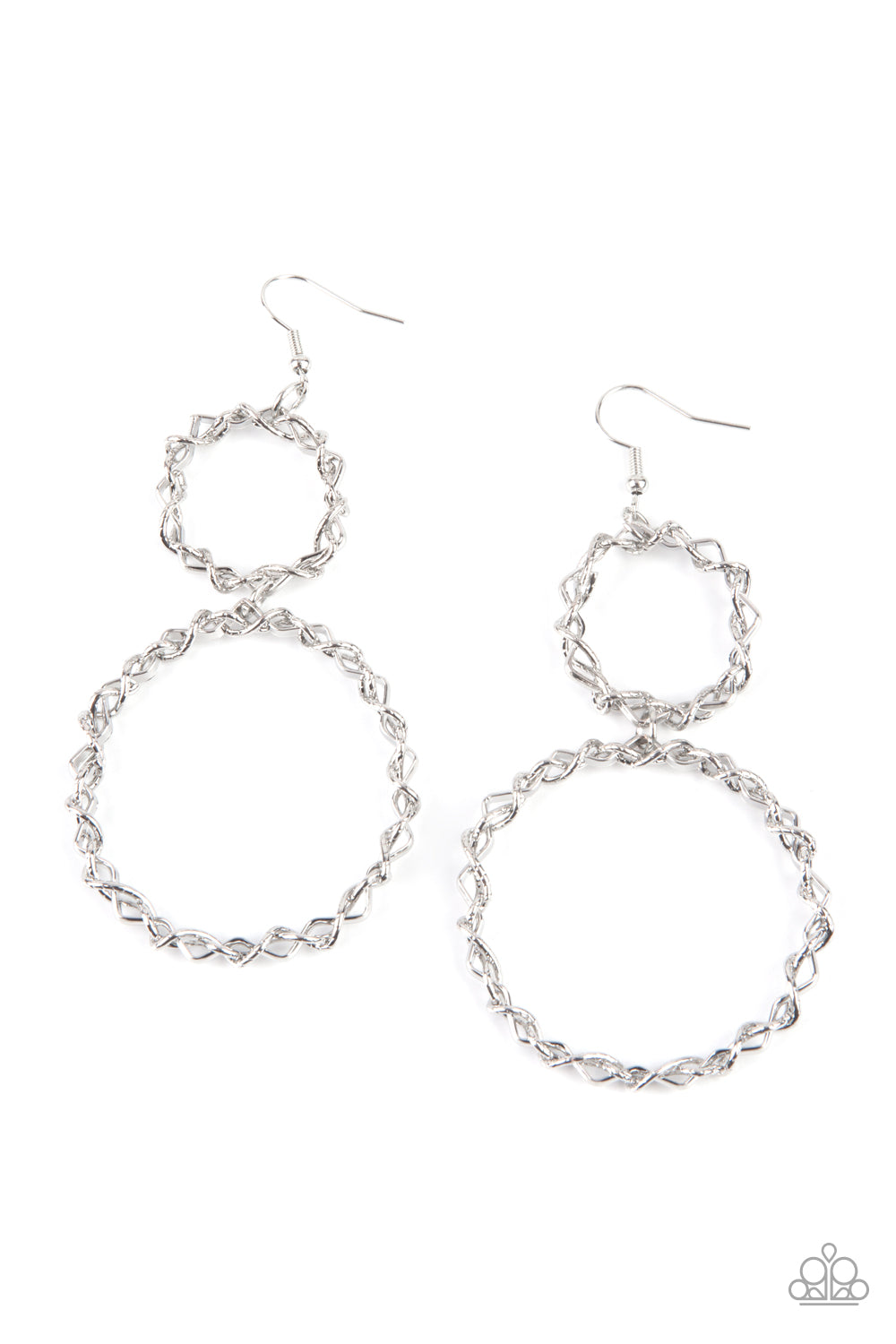 Twist of FABULOUS - Silver Twisted Braided Wire Earring Paparazzi E1439