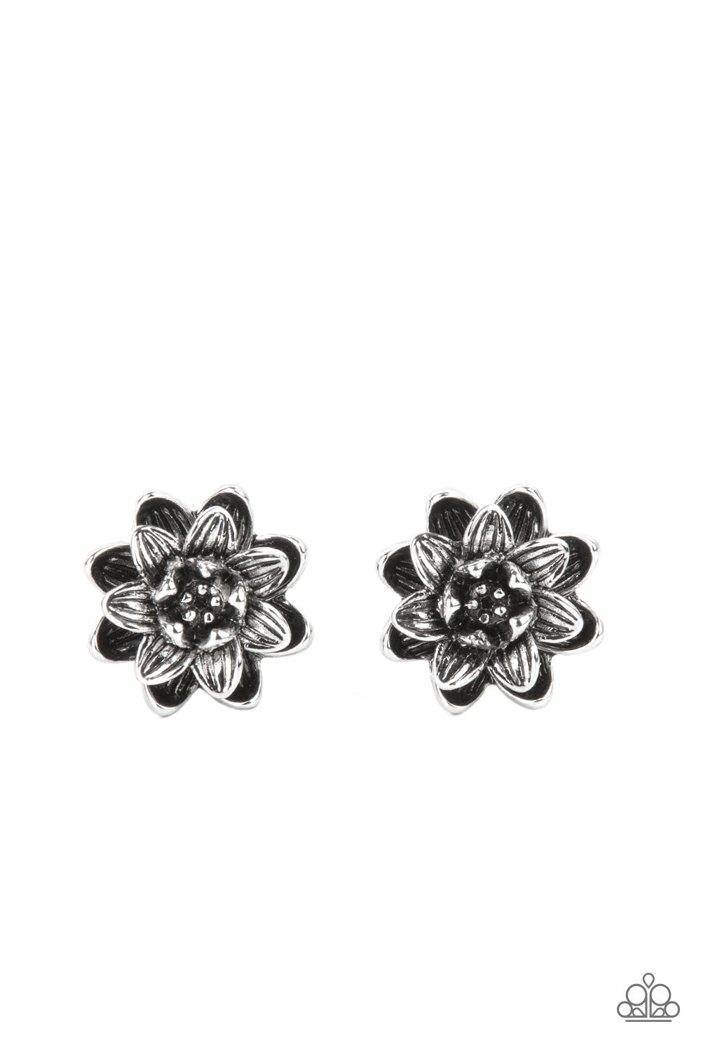 Water Lily Love - Silver Post Earring E0228