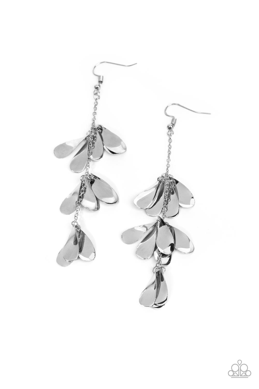 Arrival CHIME - Silver Teardrop Disc Earring Paparazzi E0243