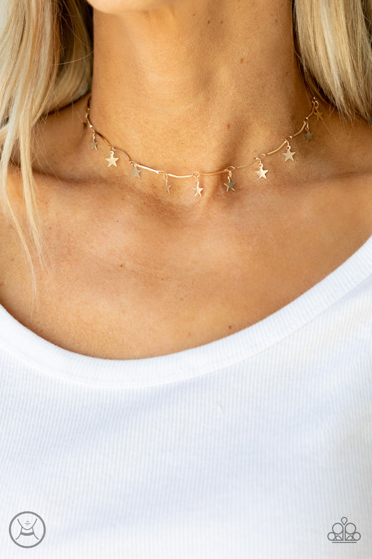 Little Miss Americana - Gold Star Choker Necklace N0687