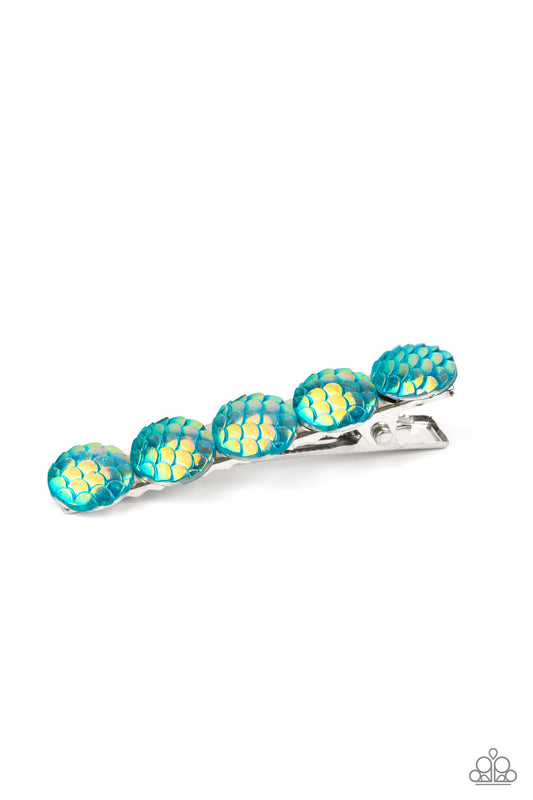 Mesmerizingly Mermaid - Blue Iridescent Hairclip Paparazzi H0034