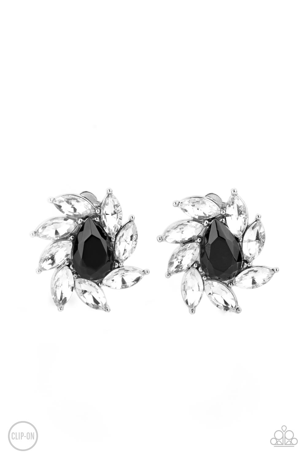 Sophisticated Swirl - Black Clip-On Earrings Paparazzi E0438