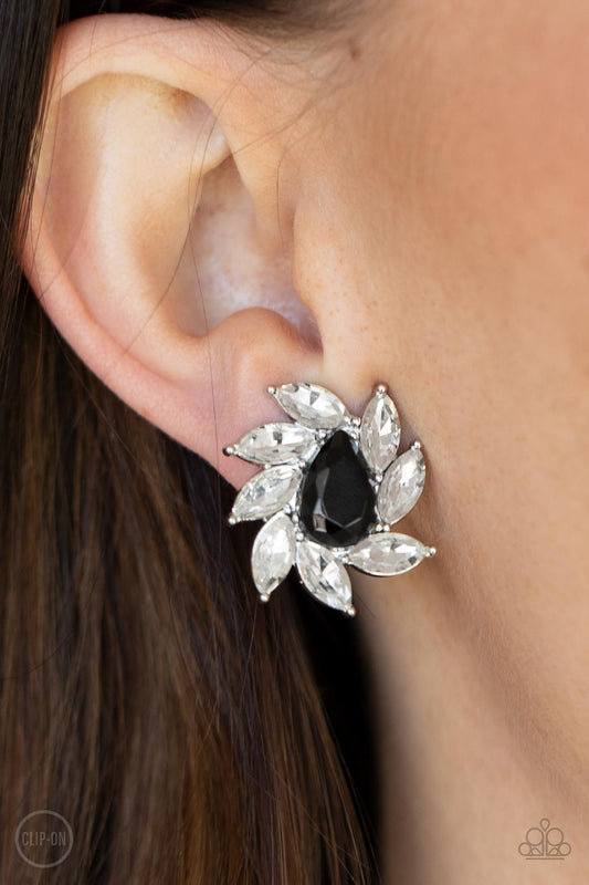 Sophisticated Swirl - Black Clip-On Earrings Paparazzi E0438