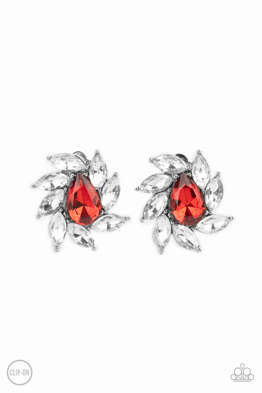 Sophisticated Swirl - Red Clip-On Earring Paparazzi E0515