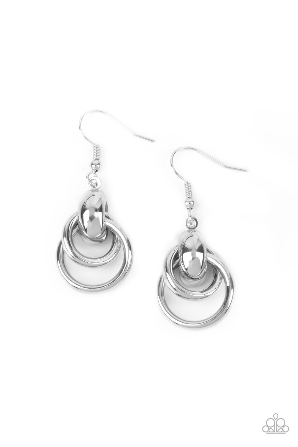 Running In Circles - Silver Ring Earring Paparazzi E0927