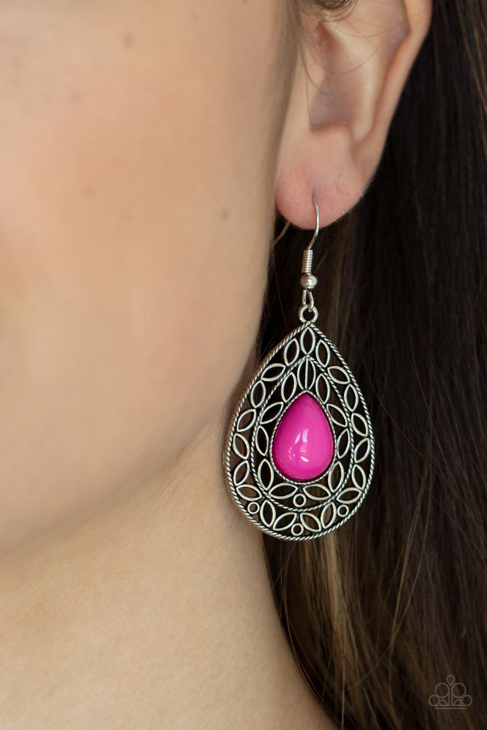 Fanciful Droplets - Pink Earring Paparazzi E0426