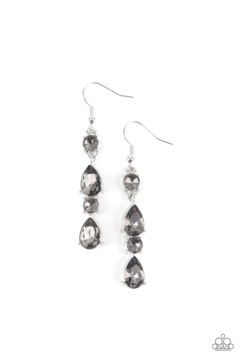 Raise Your Glass to Glamorous - Silver Earring Paparazzi E0439