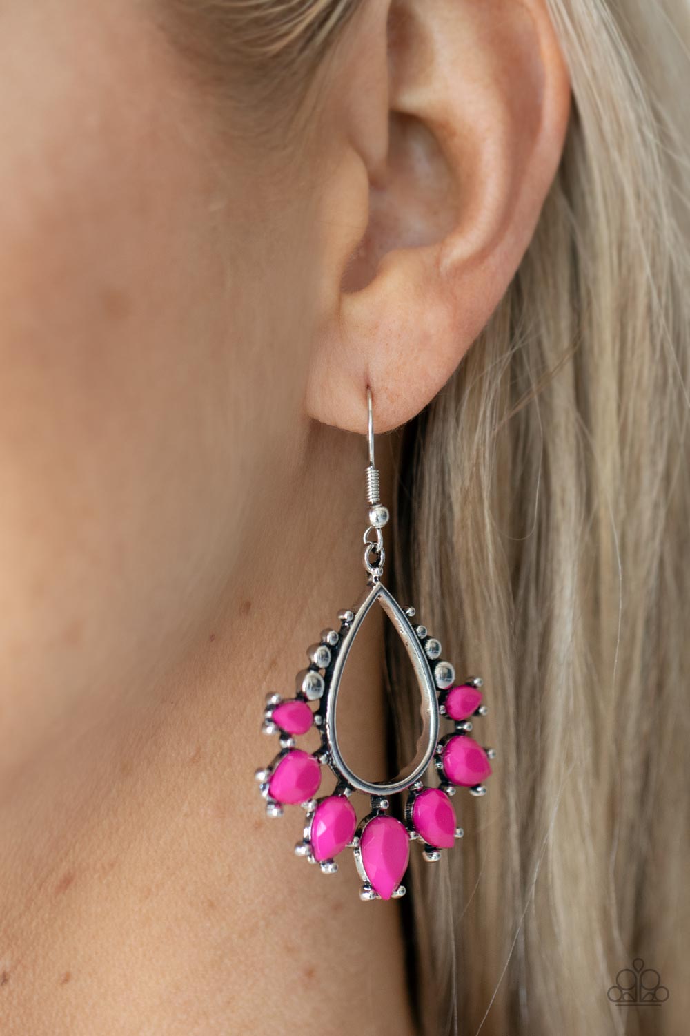 Flamboyant Ferocity - Pink Earring Paparazzi E0259