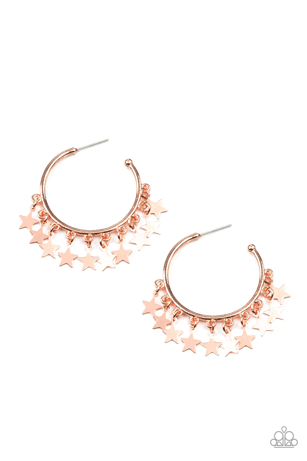 Happy Independence Day - Copper Star Hoop Earring Paparazzi E0688