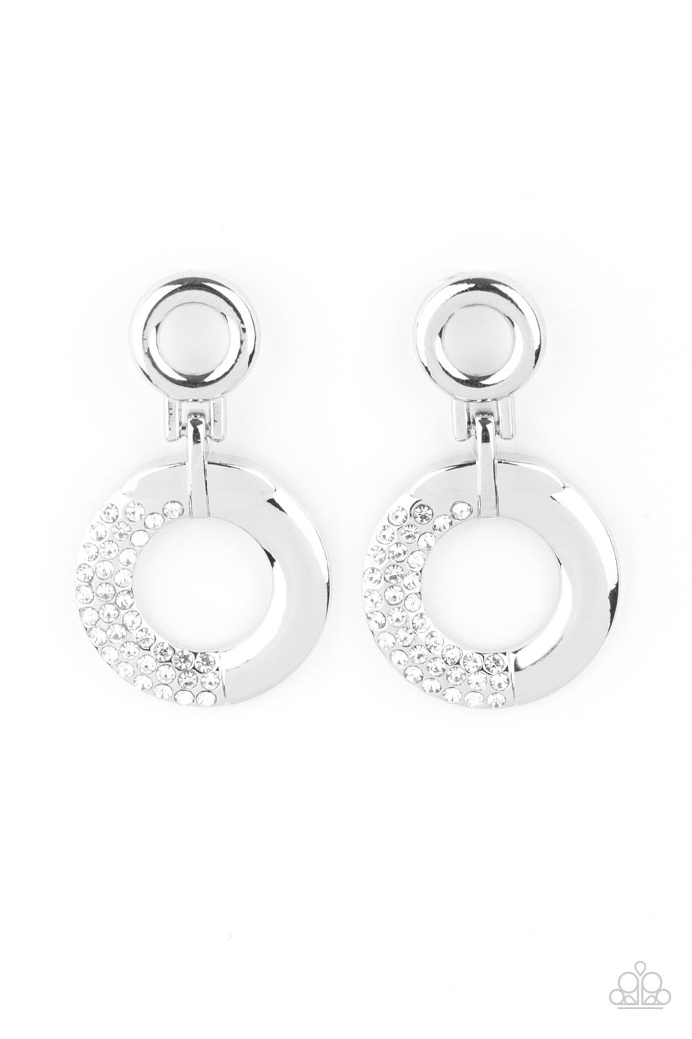 Modern Motivation - White Rhinestone Earring Paparazzi E0635