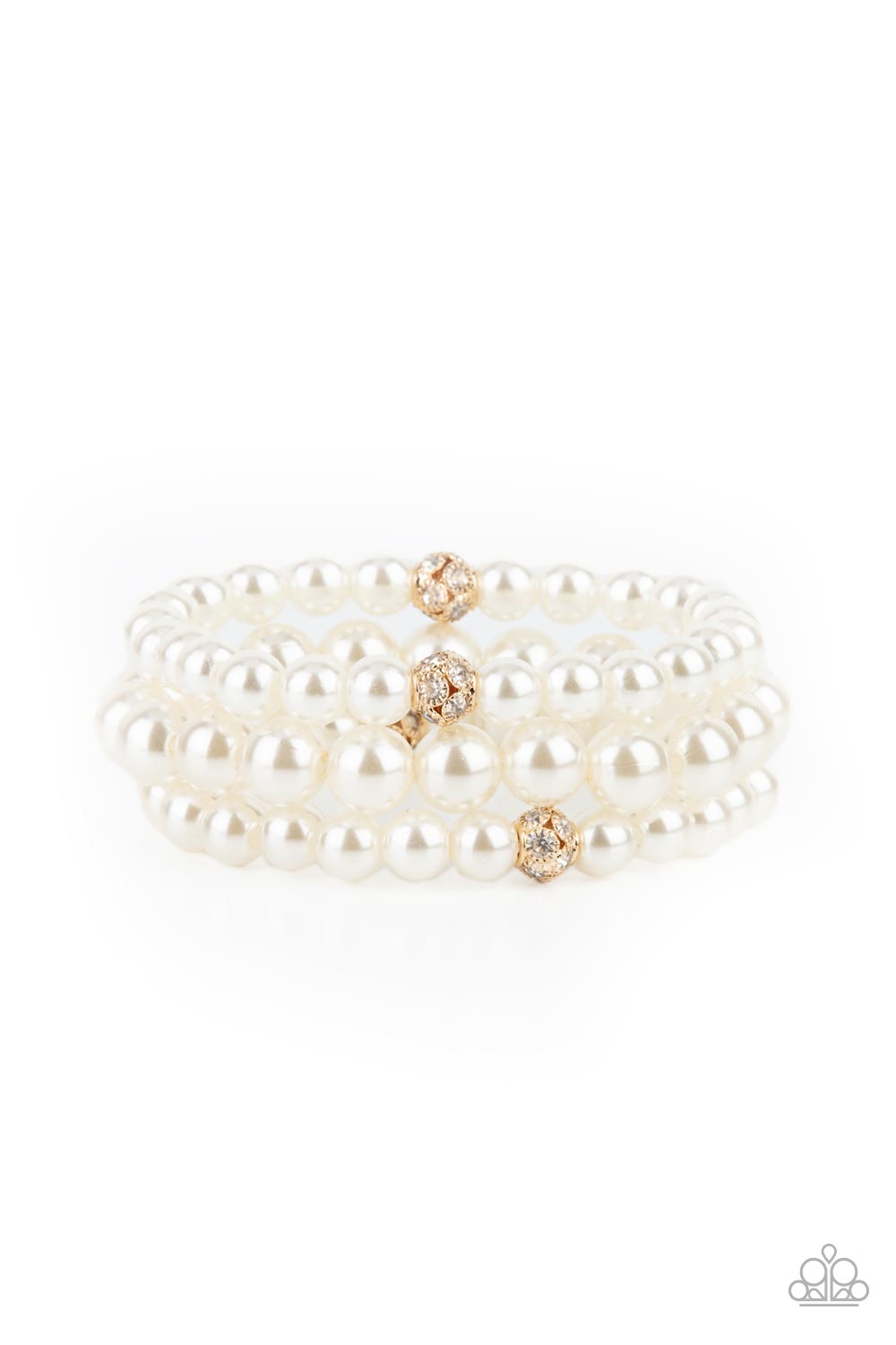 Here Comes The Heiress - Gold Pearl Bracelet Paparazzi B0198